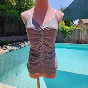 Armani Collection Ruched Velvet Tank Top